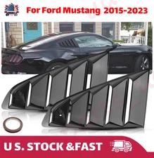 For 2015-2023 Ford Mustang Gloss Black Side Vent Window 1/4 Quarter Scoop Louver