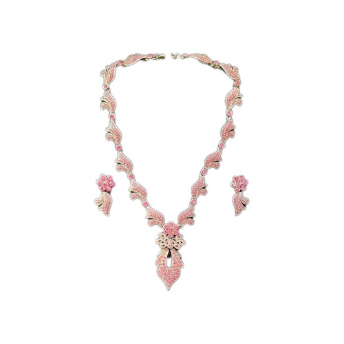 Suzanne Somers Necklace and Earrings Set Pink Crystal Rhinestones NEW IN HAND - Picture 3 of 12