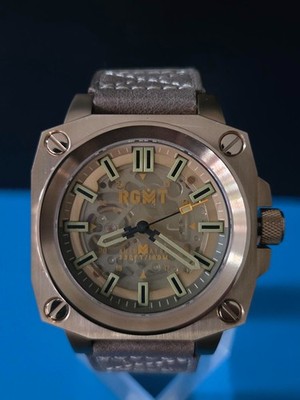 RGMT ALTIMETER AUTOMATIC SKELETON KHAKI BROWN WR10ATM RG8084