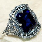 3CT Heat Treated Kyanite 925 Solid Sterling Silver Vintage Art Ring Sz 8 F5-8 — photo 1
