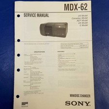 SONY MDX-62 Service Manual Original Paper OEM Repair Guide - USA