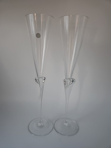 Rosenthal Collector Flutes AMULETT Champagne Flute Set of 2 Signed Michael Boehm - Picture 5 of 7