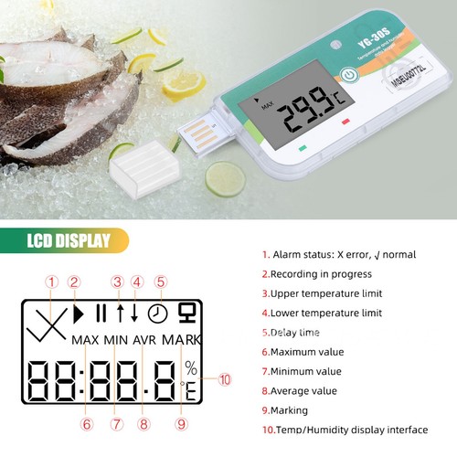 GE 180 Tage USB Temperatur Feuchte Datenlogger Recorder Mit PDF Reports - Bild 8 von 24