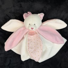 Doudou Et Compagnie Paris Soft Plush Kitten Cat Security Blanket Baby Lovey Pink