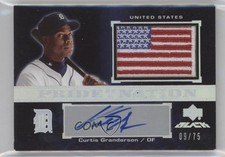 2007 Upper Deck Black Pride of a Nation Veteran 9/75 Curtis Granderson Auto 4l6