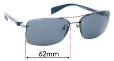 SFx Replacement Sunglass Lenses fits Prada SPS50N PS50NS - 62mm Wide