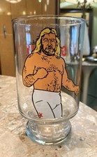 Vintage 1985 WWF Wrestling Big John Studd Glass 6-3/4