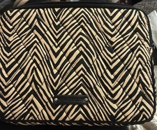 Vera Bradley Quilted Fabric Tablet eReader Sleeve Pouch Black Beige