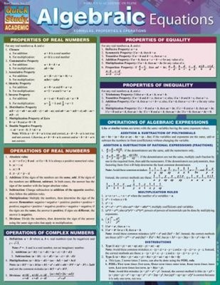 Algebraic Equations : QuickStudy Laminated Reference Guide QuickS