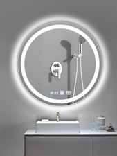 Bathroom LED Mirror With Demister Touch Sensor Illuminated Lights Anti-fog