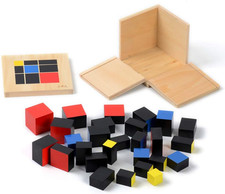Montessori Trinomial Cube Montessori Math Toys Sensorial Materials for Toddlers