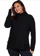 RBX Plus Studio Jacquard Mock Neck Pullover Sweatshirt Black NWT, Women's 3XL