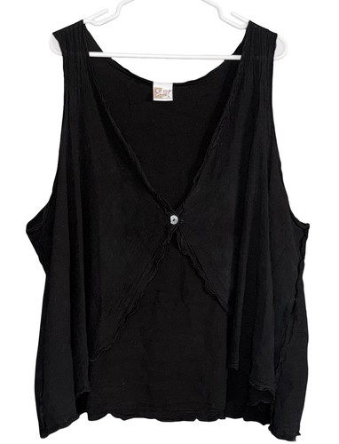 Oh My Gauze Weste Gr. L-XL 100% bequeme Baumwolle Tunika Lagenlook schwarz