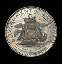 ANGUILLA 4 Dollars 1970, KM-18 .999 Silver .9177oz UNC BU Proof, Mint: 5100 .A4
