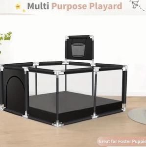 Large 121.92cm x 60.96cm x 172.72cm Portable Dog Playpen with Basketball Hoop