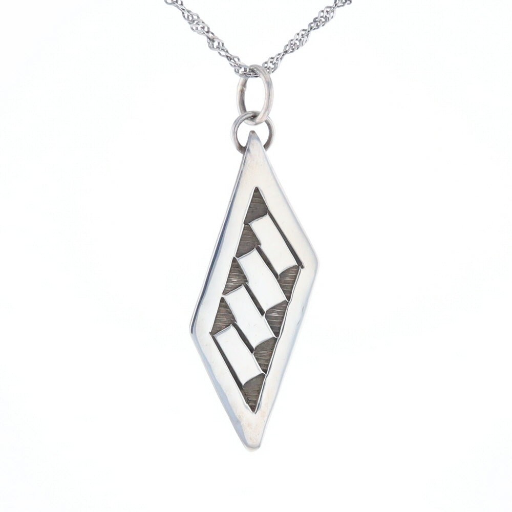 Silver Native Rectangle Overlay Pendant GV147413 - image 7