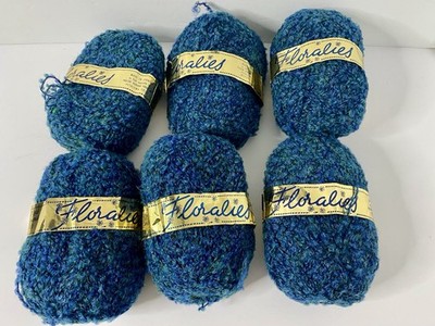 Pauline Denham Floralies Wool Mohair Blend Yarn 6 Skeins Blue Green Color