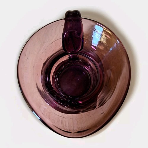 Crackle Glass Amethyst Purple Pitcher Vase Vintage Hand Blown. - Picture 5 of 7