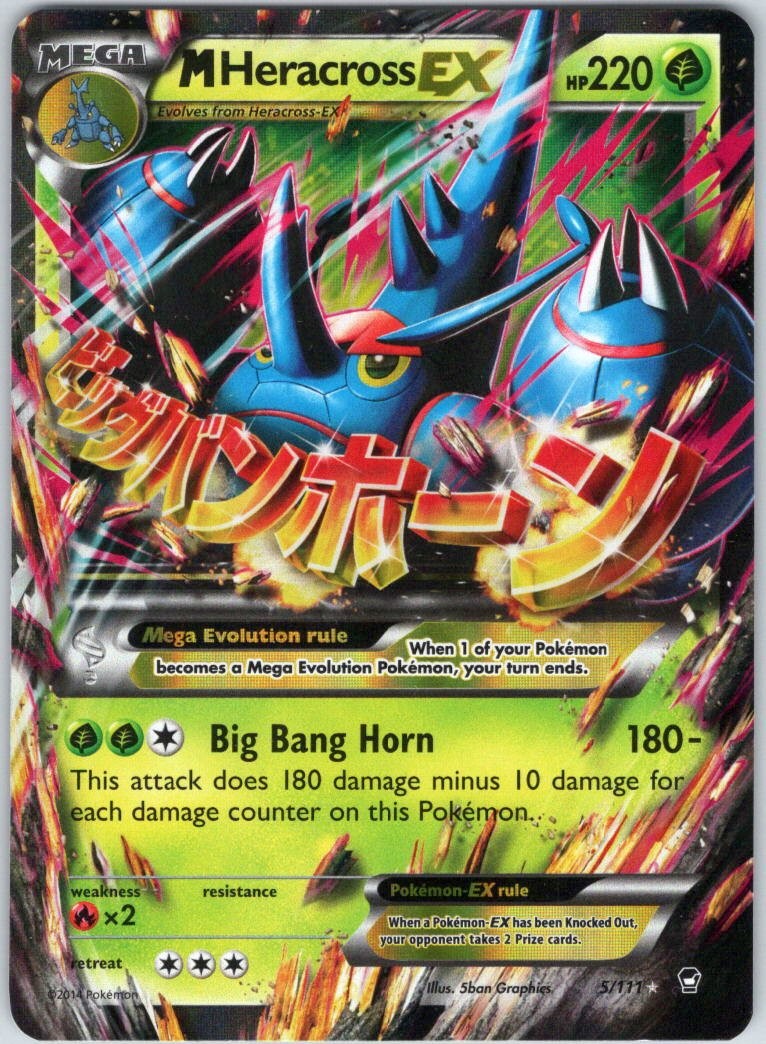M Heracross EX 5/111 Holo EX Rare Furious Fists Pokemon NM