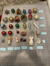 LOT OF ASSORTED Vtg & Homemade  CHRISTMAS ORNAMENTS. Any (6) For $25.