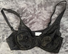 Vintage Christian Dior Intimates Underwire Bra. Size 36 B. Black Lace