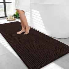 OLANLY Thick Bathroom Runner Rugs 44x24, Extra Soft 44" X 24", Brown