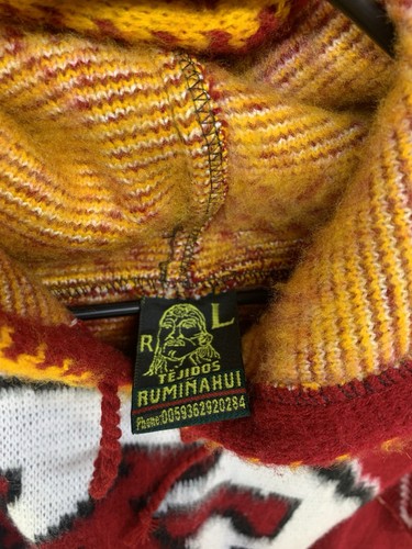 Kansas Chiefs Alpaca Wool blend Poncho Unisex Hooded Made In Ecuador Size L - Picture 6 of 7