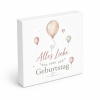 Holzbild In 15X15 Cm Alles Liebe Zum Geburtstag - Ballons Mit Spruch: Alles