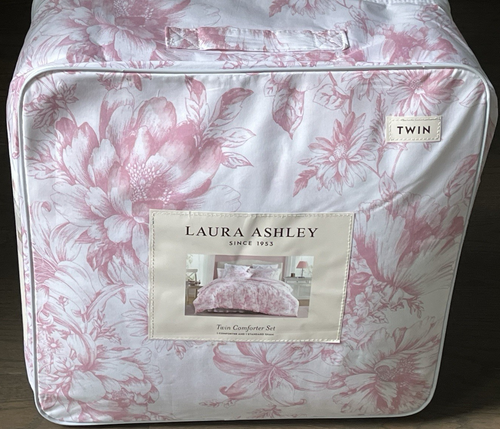 LAURA ASHLEY Delphine Mauve Rosa Blumen ZWILLING Baumwolle Bettdecken-Set 2-teilig - Bild 2 von 8