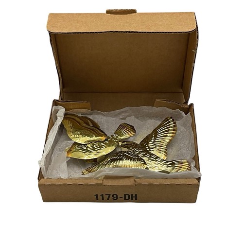 3x Vintage Metal Brass Gold Flying Birds Wall Art Decor Small MCM 3D Lightweight - Picture 7 of 8