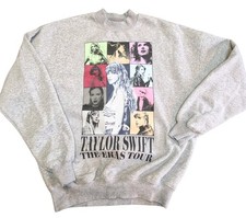 Taylor Swift Official The Eras Tour Crewneck Sweatshirt Size XS Gray Adult