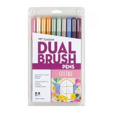 Tombow 56216 Dual Brush Pen Art Markers, 1 Count Pack of 10 , Cottage
