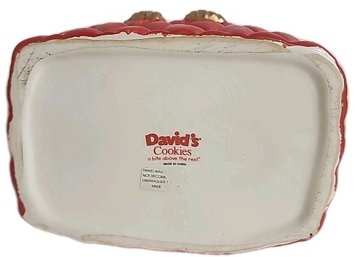 Davids Cookies Red Quilted Purse Handbag Cookie Jar Collectible *READ* - Picture 6 of 8