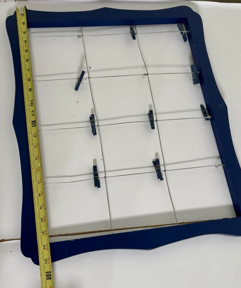 Pier 1 Framed Message Board With Clips Dark Blue Vtg   Photos Notes Organizer * - Image 2 of 4