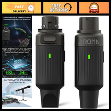 Wireless XLR Microphone Transmitter  Receiver, 130ft Range, 10H Battery, Plug 