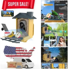 Bird Feeder with Camera, AI Bird Identification, 2K HD Live Video, Solar Power