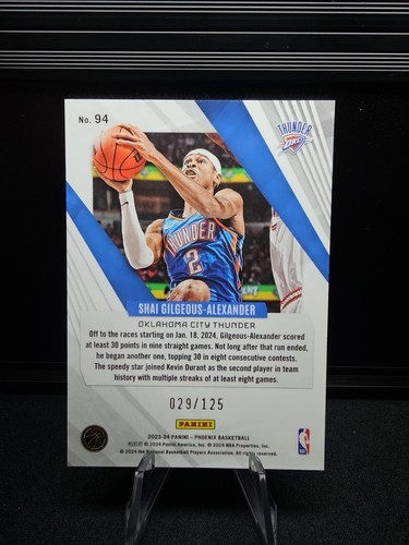 Shai Gilgeous-Alexander 2023-24 Panini Phoenix Sísmico/125 #94 OKC Thunder - Imagen 2 de 2