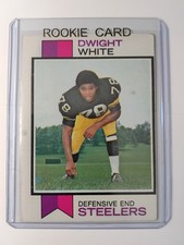 1973 Topps Dwight White Rookie #140 football card Pittsburgh Steelers. rookie card picture