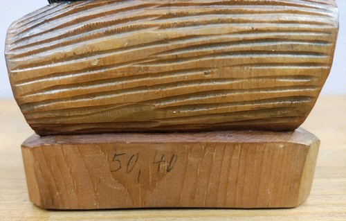 6" Antik 1920er Anri geschnitzt Art Deco altes Paar Mann Frau sitzend Log Zeitung - Bild 12 von 24