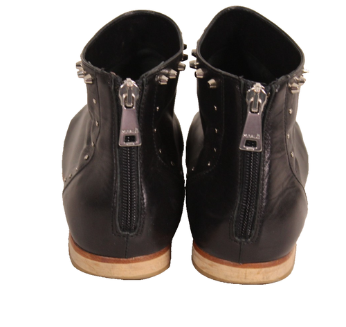 MA & LÒ Botines Italianos de Cuero Negro Suave Tachonado Malo Italia Talla 40 EE. UU. 8-8,5 - Imagen 4 de 10