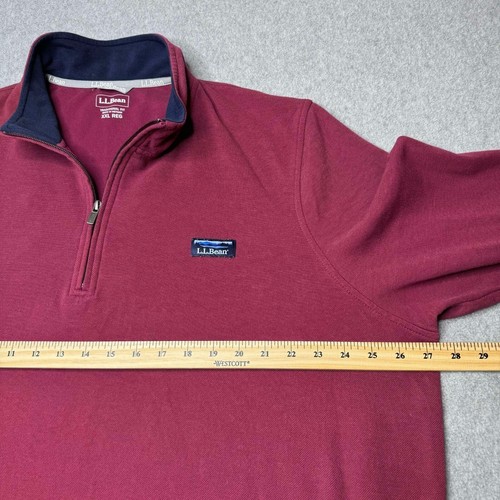L.L. Bean Pullover Herren XXL rot meliert 1/4 Zip Langarm Pulli - Bild 5 von 6