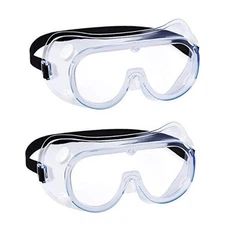  2 pack Safety Goggles, Adjustable,Lightweight Anti-Fog Protective Safety White