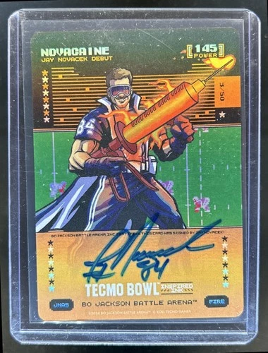 2026 Battle Arena Tecmo Bowl Novacaine Debut Jay Novacek Battlefoil Auto #JNA5