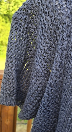 Cabi Damen Strick offene Strickjacke Gr. XL Leinenmischung grau kurze Ärmel klassisch - Bild 3 von 16