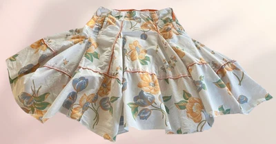 Jupe évasée blanche imprimés florales boho chic Marithé et François Girbaud - Photo 1/4