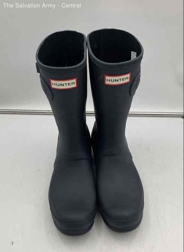 Hunter Womens Black Waterproof Round Toe Mid-Calf Rain Boots Size US 9 - Picture 1 of 6