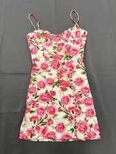 Zara Pink Rose Floral Corset Coquette Mini Dress Size Small