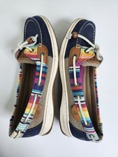 Sperry Womens Topsider Navy Blue Leather Stri...