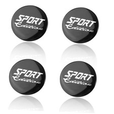 4PCS Car Wheel Hub Center Caps Stickers, Waterproof 56mm Automotive Sport/Black