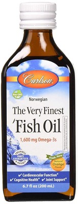 Carlson The Very Finest Norwegian Fish Oil 1600 mg Omega-3s Orange Flavor 6.7 Oz